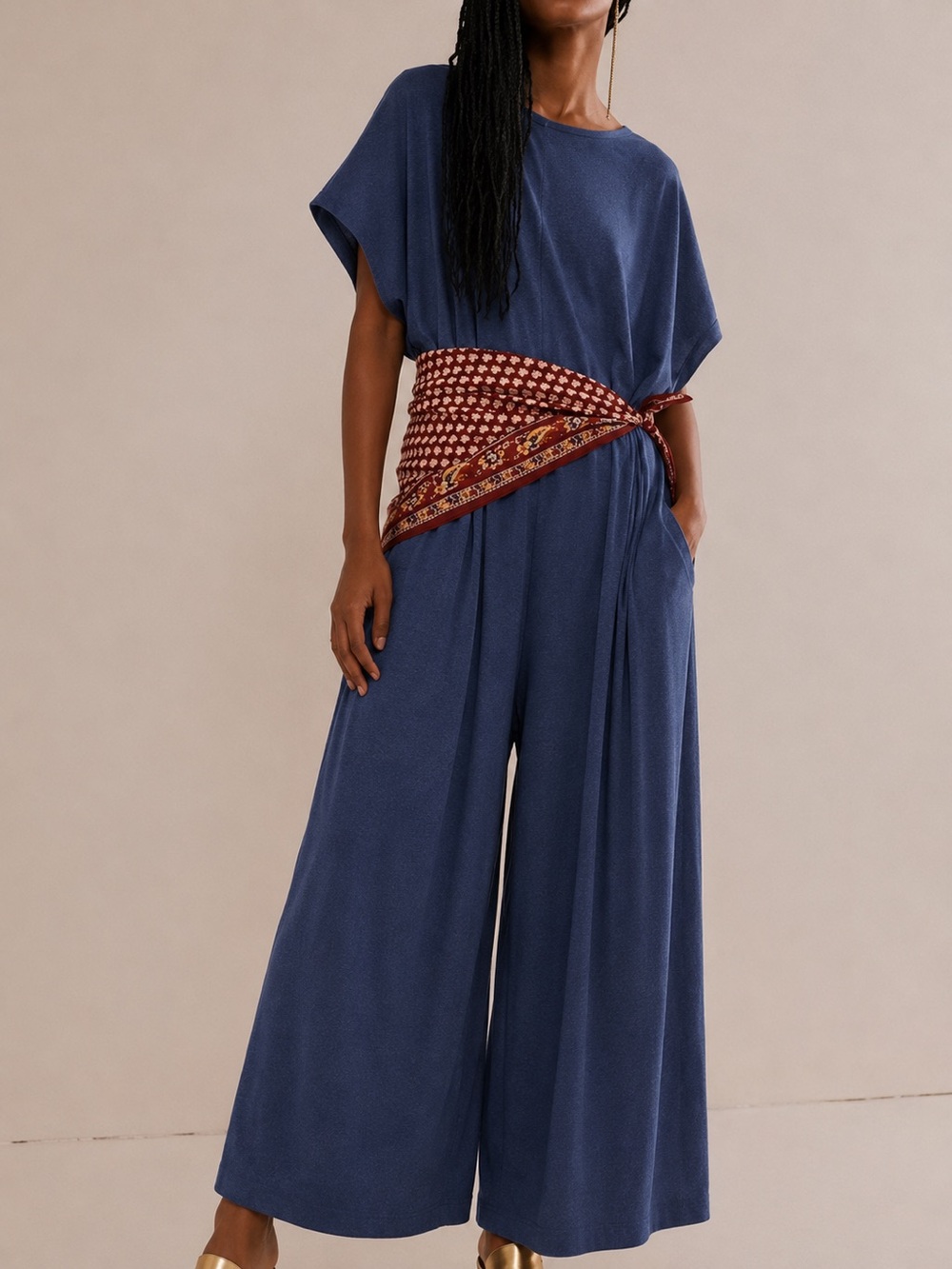 Free People FP Beach Luster One-Piece Jumpsuit in the Blue colorway - Picture 2 of 11
